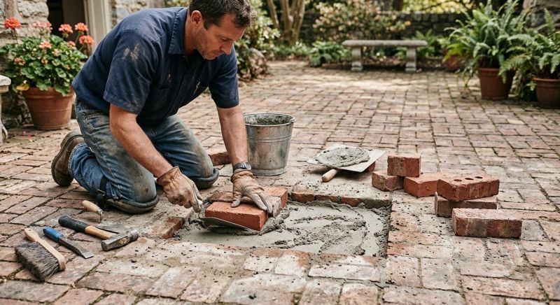 Brick Flatwork Repair in Tomball, TX