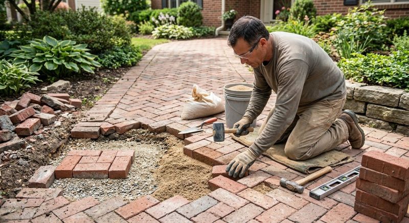 Brick Hardscape Repair in Conroe, TX
