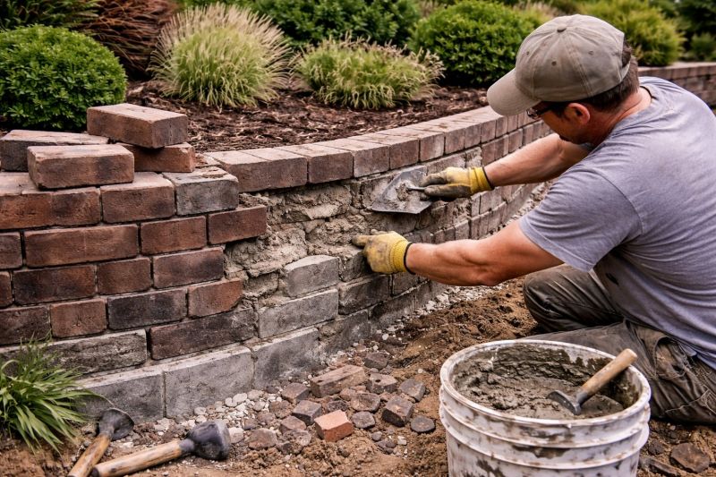 Brick Retaining Wall Repair in Conroe, TX