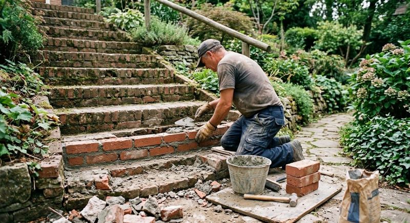 Brick Steps Repair in Conroe, TX