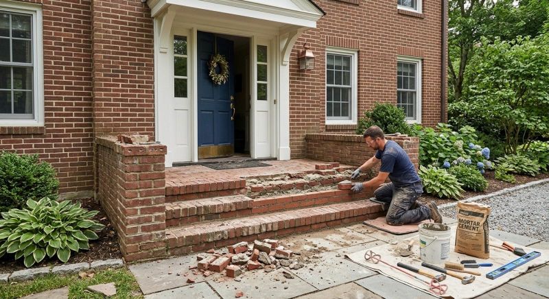 Brick Stoop Repair in Conroe, TX
