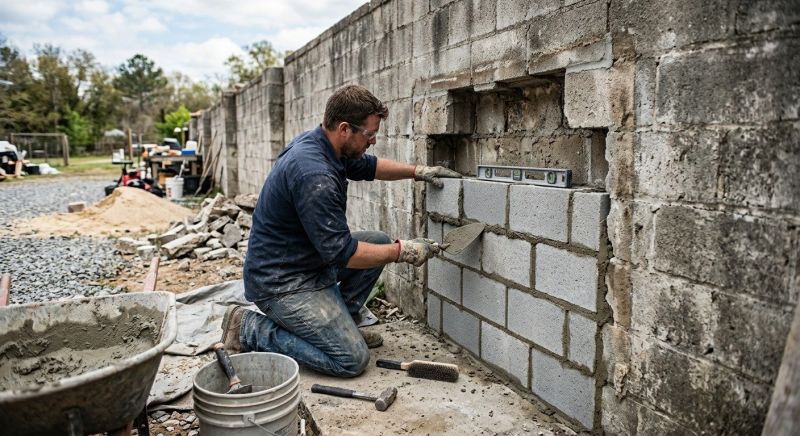 Cinder Block Wall Repair in Humble, TX