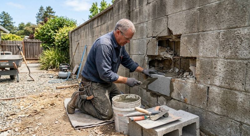 Cinder Block Wall Repair in New Waverly, TX