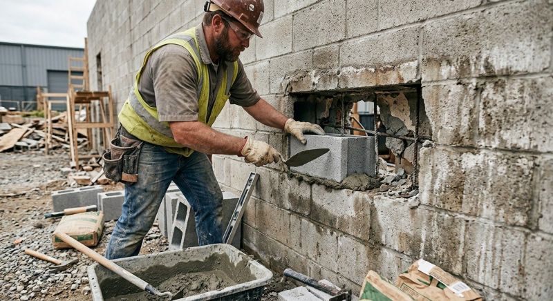 Cinder Block Wall Repair in Splendora, TX