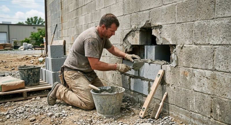 Cinder Block Wall Repair in Spring, TX