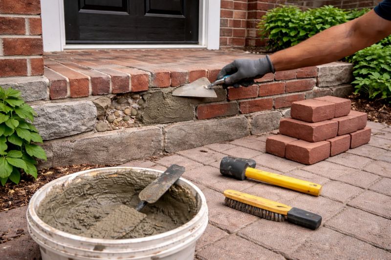 Entryway Brick Repair in Conroe, TX