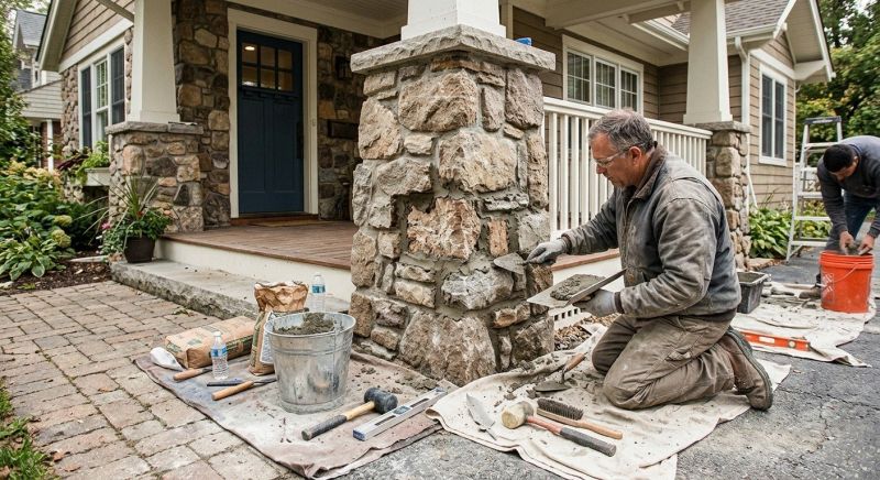Stone Column Repair in Conroe, TX