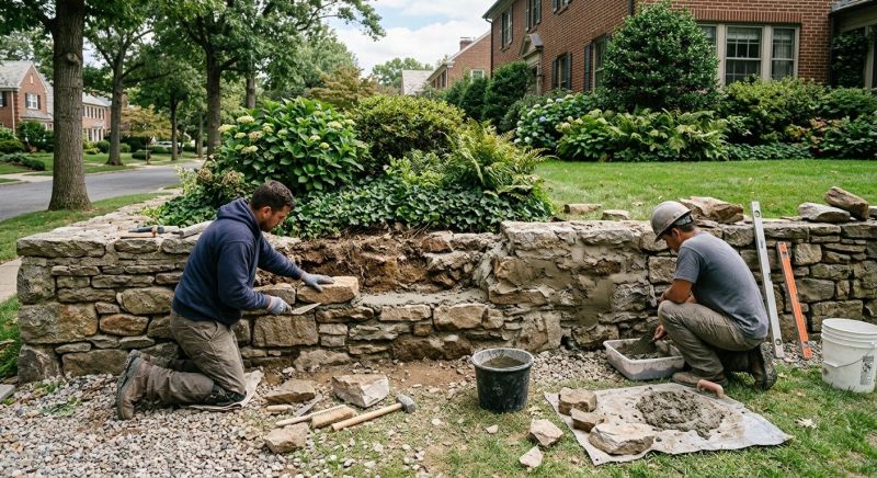 Stone Wall Repair in Porter, TX